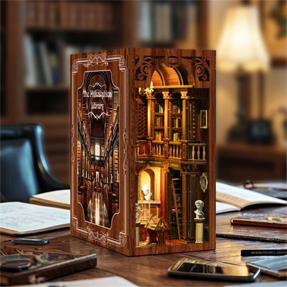 New Style 3D Wooden Puzzle Book Nook Mini Bookshop Memories Home Decoration Educational Toy for Gifts