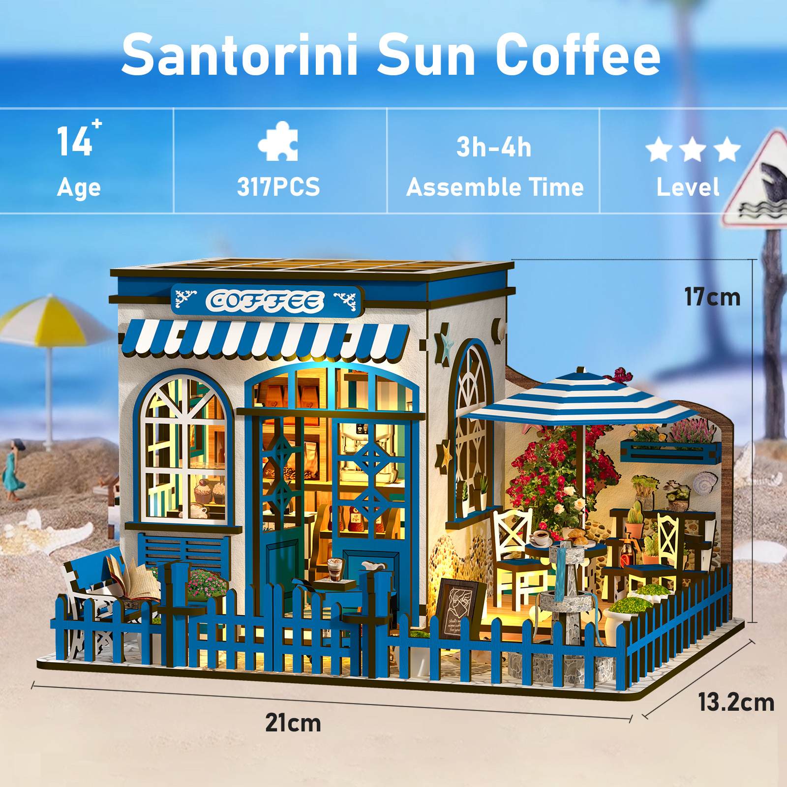Santorini Sunshine Coffee DIY Doll House